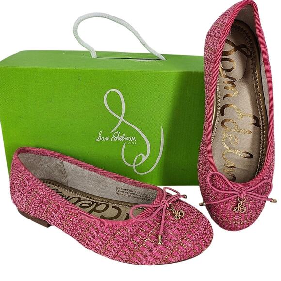 SAM EDELMAN Felicia Pink Woven Ballet Flats - Elegant and Chic, Girl's Size 7 - Picture 1 of 13